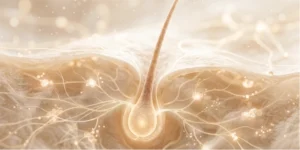 Queda de cabelo — ilustração do fio ligado ao metabolismo, hormônios e nutrição do corpo | Instituto Avantgarde